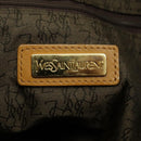 SAINT LAURENT Tote Bag Canvas Gold Brown Auth 95163-17