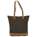 SAINT LAURENT Tote Bag Canvas Gold Brown Auth 95163-2