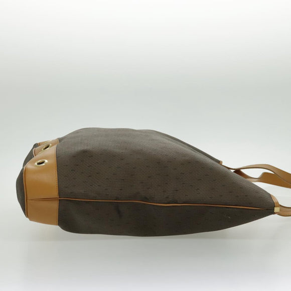 SAINT LAURENT Tote Bag Canvas Gold Brown Auth 95163