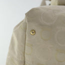 Salvatore Ferragamo Gancini Hand Bag Canvas Beige Gold Auth 95165-14