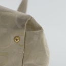 Salvatore Ferragamo Gancini Handtasche Canvas Beige Gold Auth 95165-9