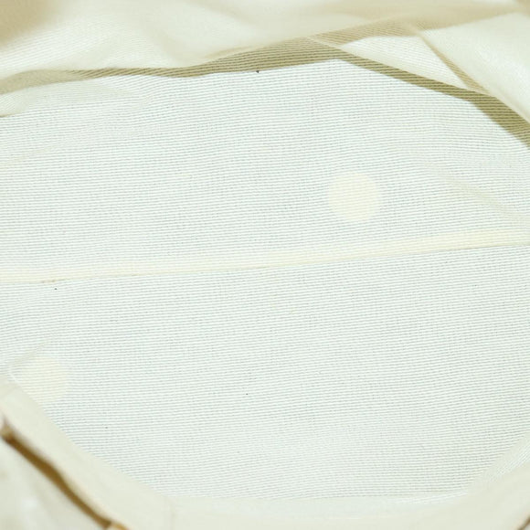 Salvatore Ferragamo Gancini Hand Bag Canvas Beige Gold Auth 95165