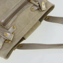 Salvatore Ferragamo Gancini Handtasche Canvas Beige Gold Auth 95165-6