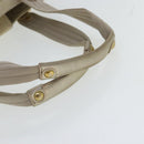 Salvatore Ferragamo Gancini Hand Bag Canvas Beige Gold Auth 95165-7