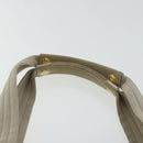 Salvatore Ferragamo Gancini Hand Bag Canvas Beige Gold Auth 95165-8