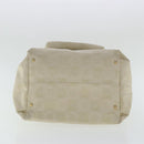 Salvatore Ferragamo Gancini Hand Bag Canvas Beige Gold Auth 95165-5
