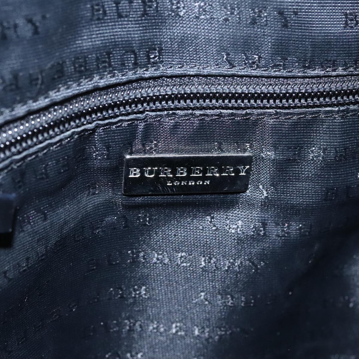 BURBERRY Nova Check Hand Bag Coated Canvas Leather Beige Black Silver Auth 95168