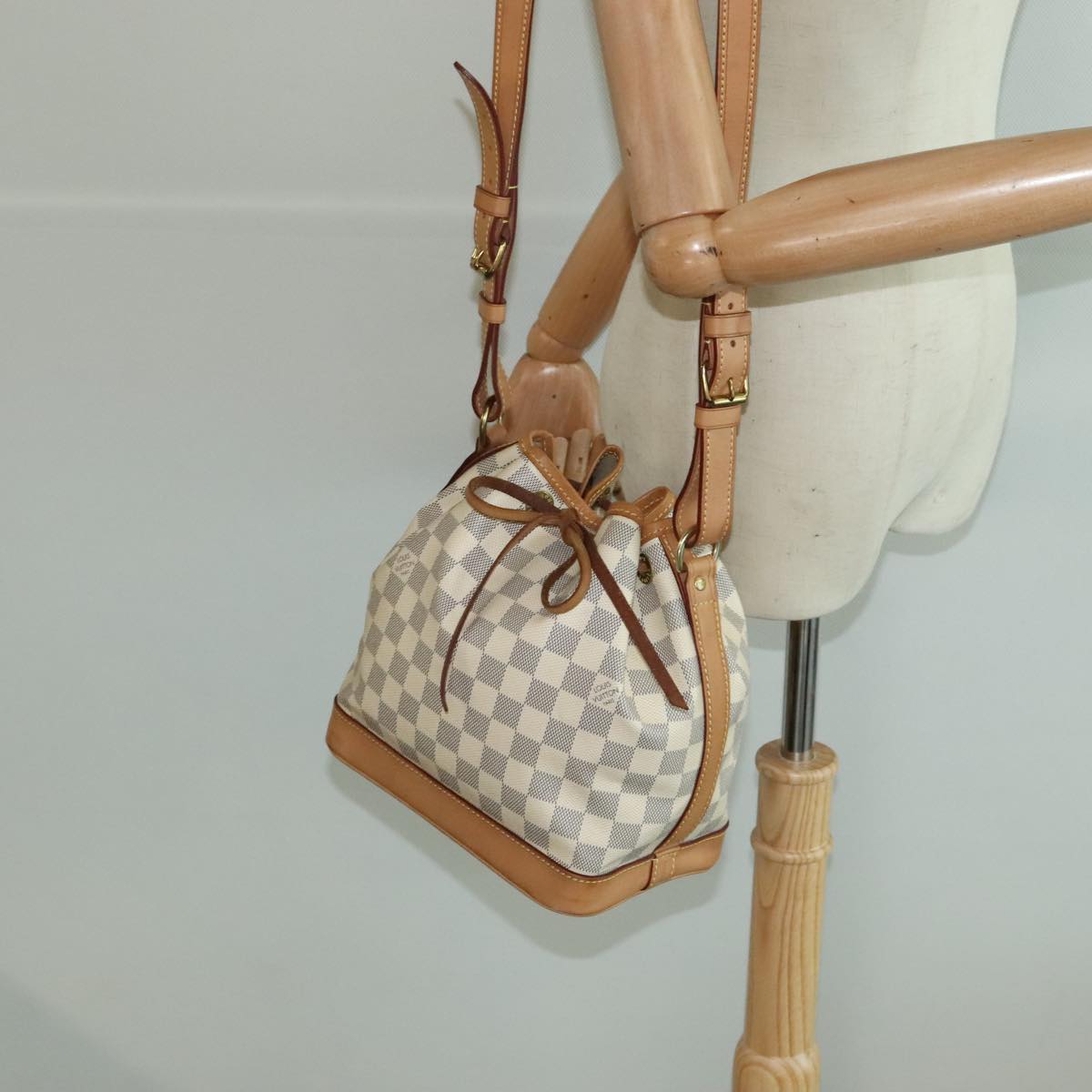 LOUIS VUITTON Damier Azur Noe BB Shoulder Bag N41220 LV Auth 95225