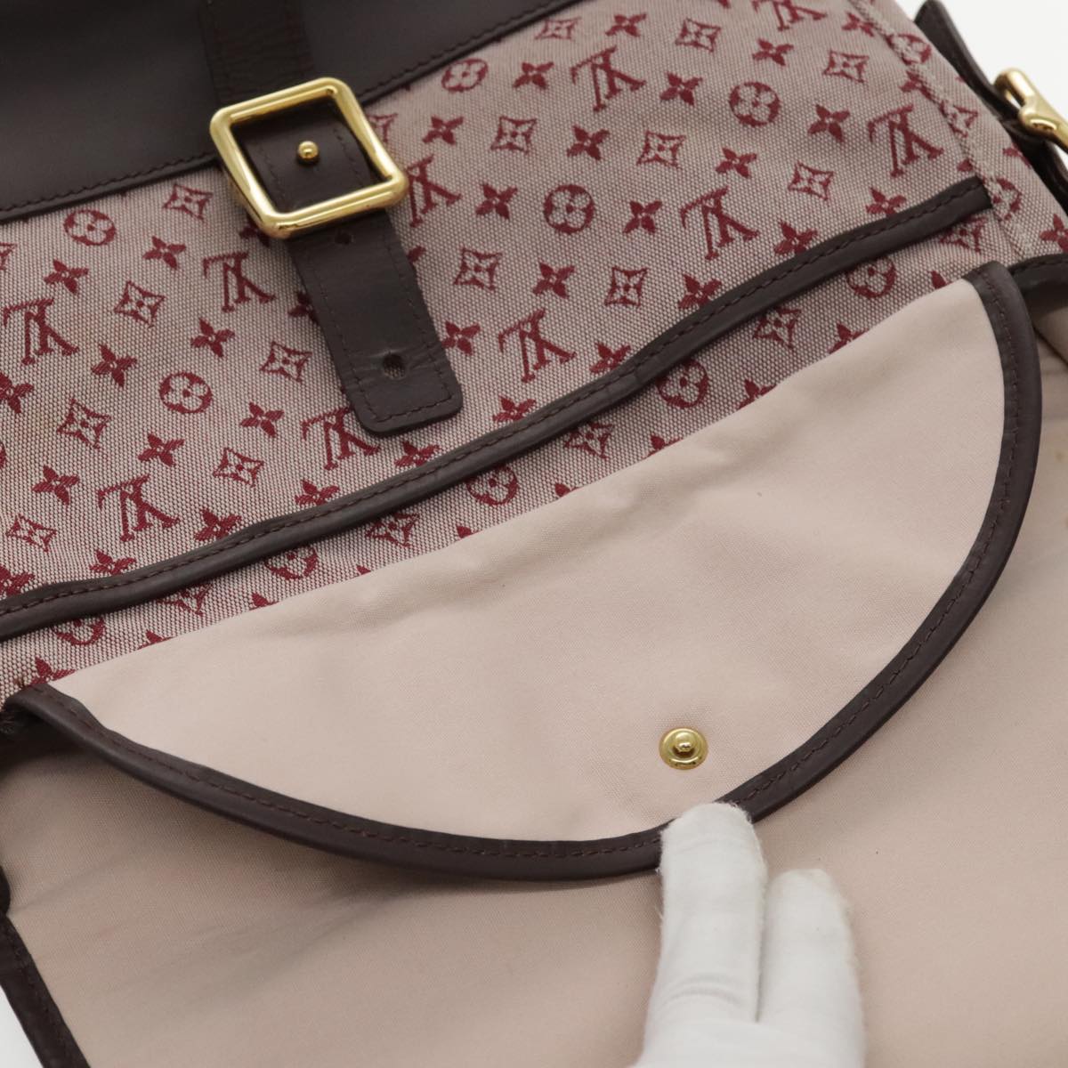 LOUIS VUITTON Monogram mini Marjorie GM Shoulder Bag Red LV Auth 95227