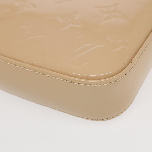 LOUIS VUITTON Monogram Vernis Pochette Accessoires Pouch Beige M90072 Auth 95242