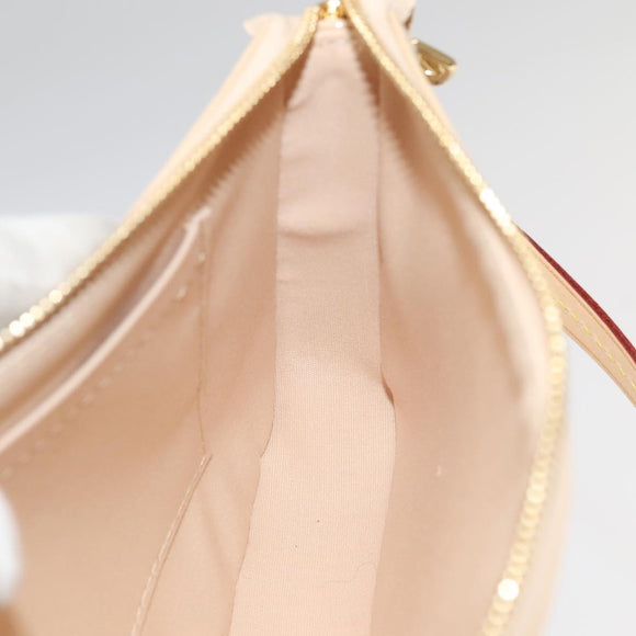 LOUIS VUITTON Monogram Vernis Pochette Accessoires Pouch Beige M90072 Auth 95242