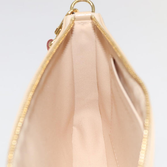 LOUIS VUITTON Monogram Vernis Pochette Accessoires Pouch Beige M90072 Auth 95242