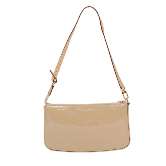 LOUIS VUITTON Monogram Vernis Pochette Accessoires Pouch Beige M90072 Auth 95242