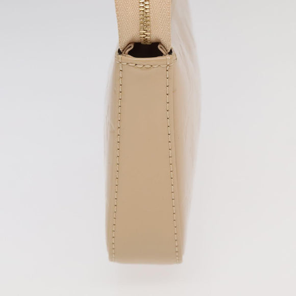 LOUIS VUITTON Monogram Vernis Pochette Accessoires Pouch Beige M90072 Auth 95242