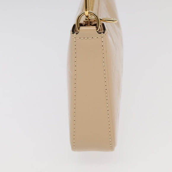 LOUIS VUITTON Monogram Vernis Pochette Accessoires Pouch Beige M90072 Auth 95242