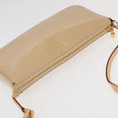 LOUIS VUITTON Monogram Vernis Pochette Accessoires Pouch Beige M90072 Auth 95242-5