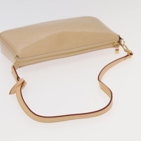 LOUIS VUITTON Monogram Vernis Pochette Accessoires Pouch Beige M90072 Auth 95242