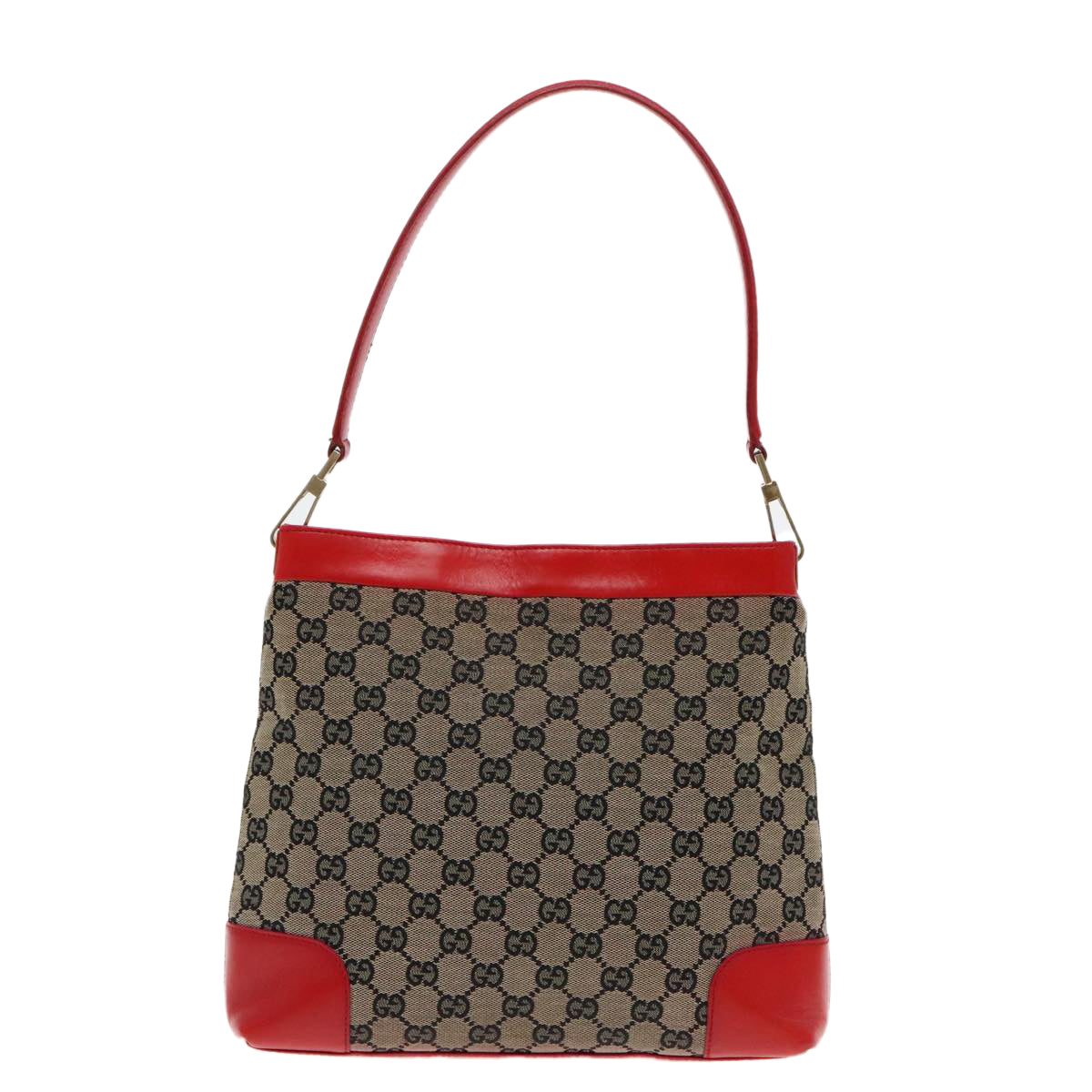 GUCCI GG Canvas Shoulder Bag Beige Red 001 4231 Auth 95308