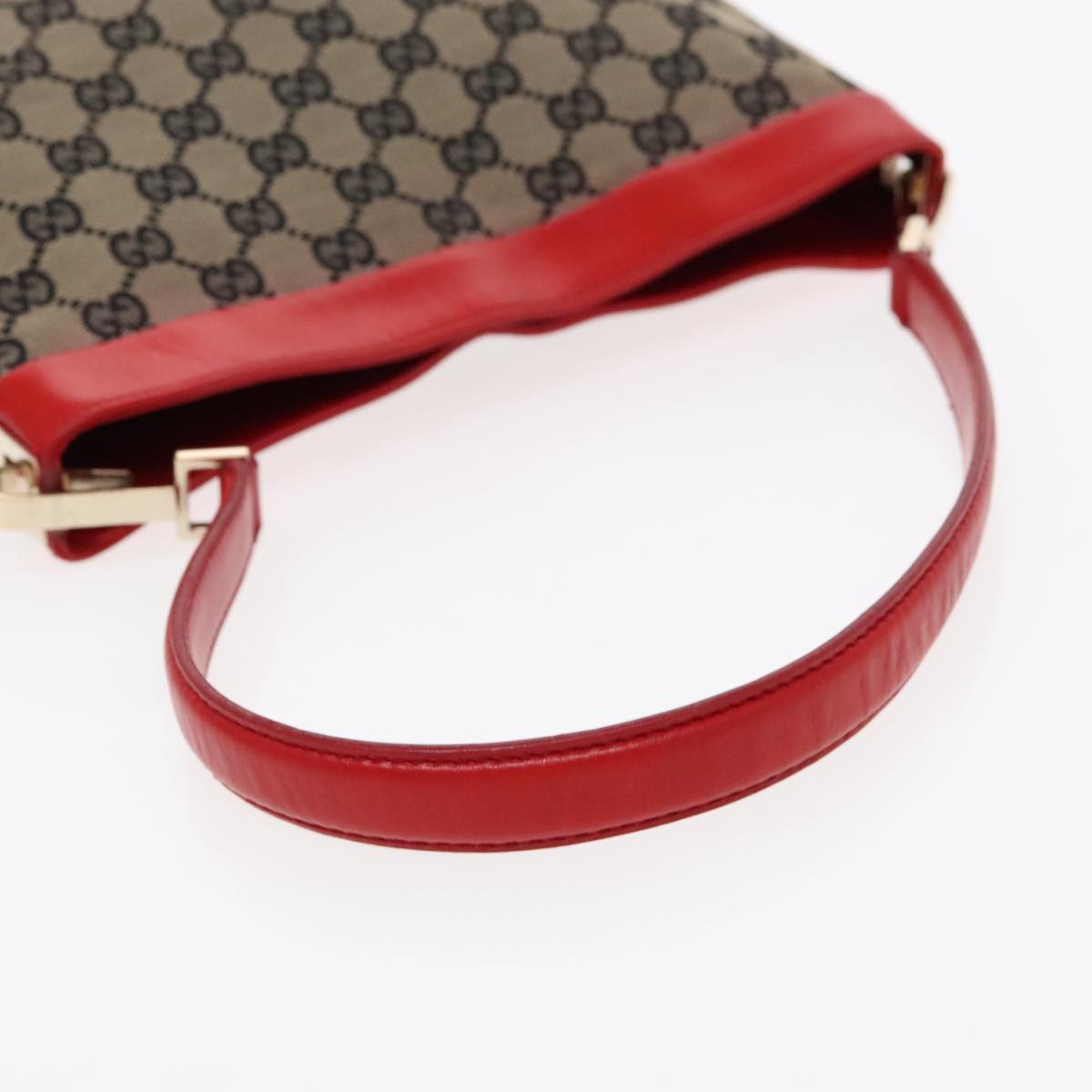 GUCCI GG Canvas Shoulder Bag Beige Red 001 4231 Auth 95308