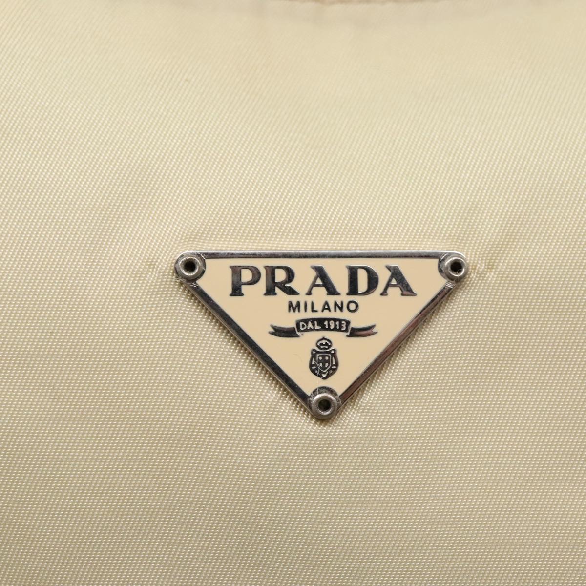 PRADA Hand Bag Nylon White Auth 95314