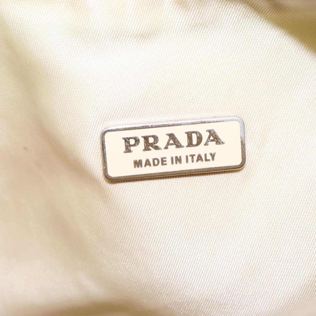 PRADA Hand Bag Nylon White Auth 95314