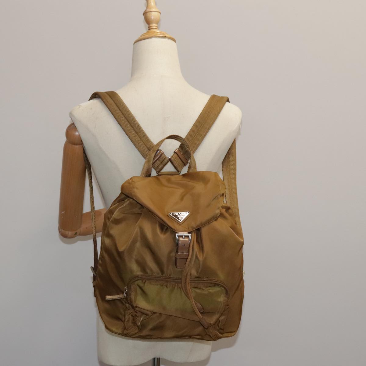 PRADA Backpack Nylon Brown Auth 95315