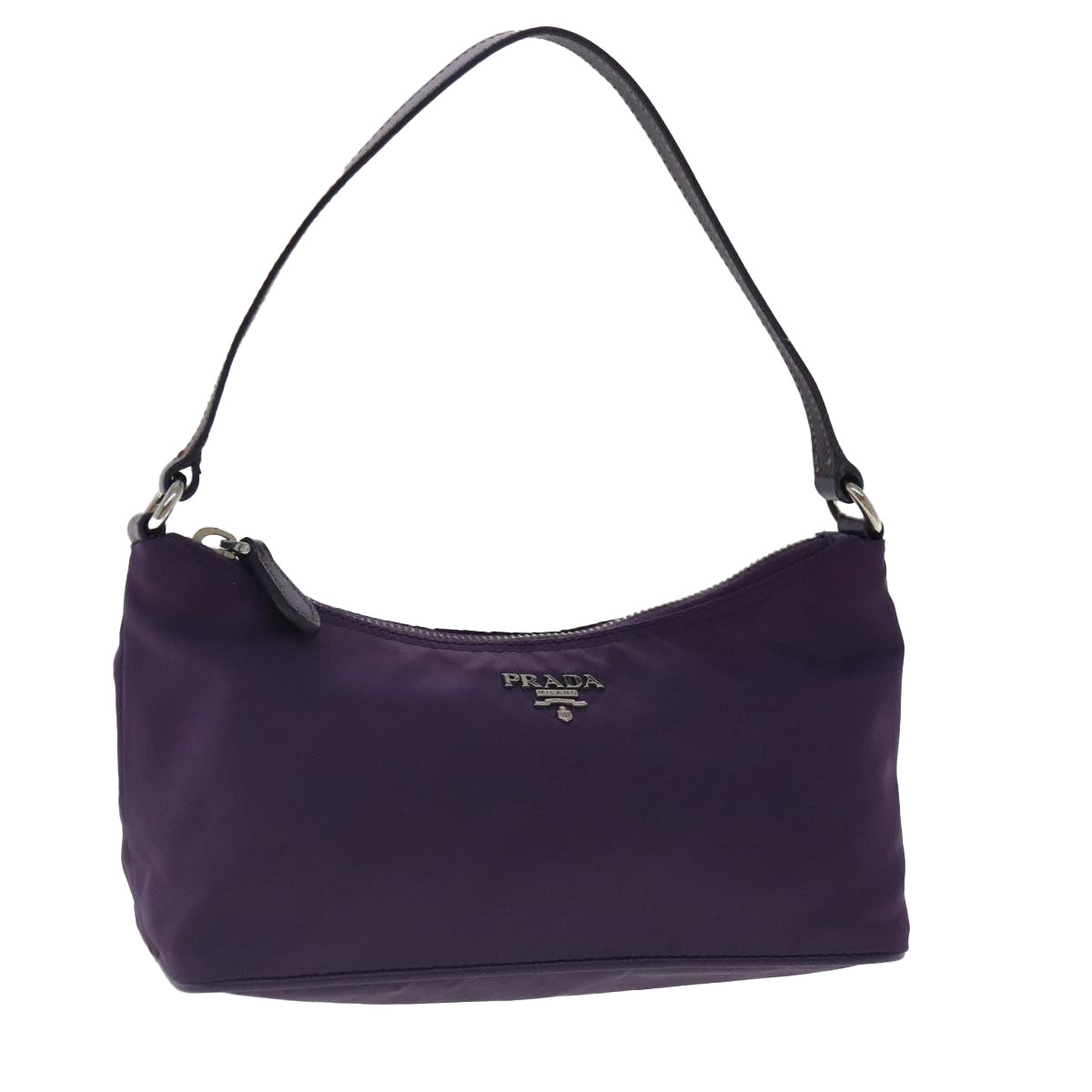 PRADA Shoulder Bag Nylon Purple Silver Auth 95324