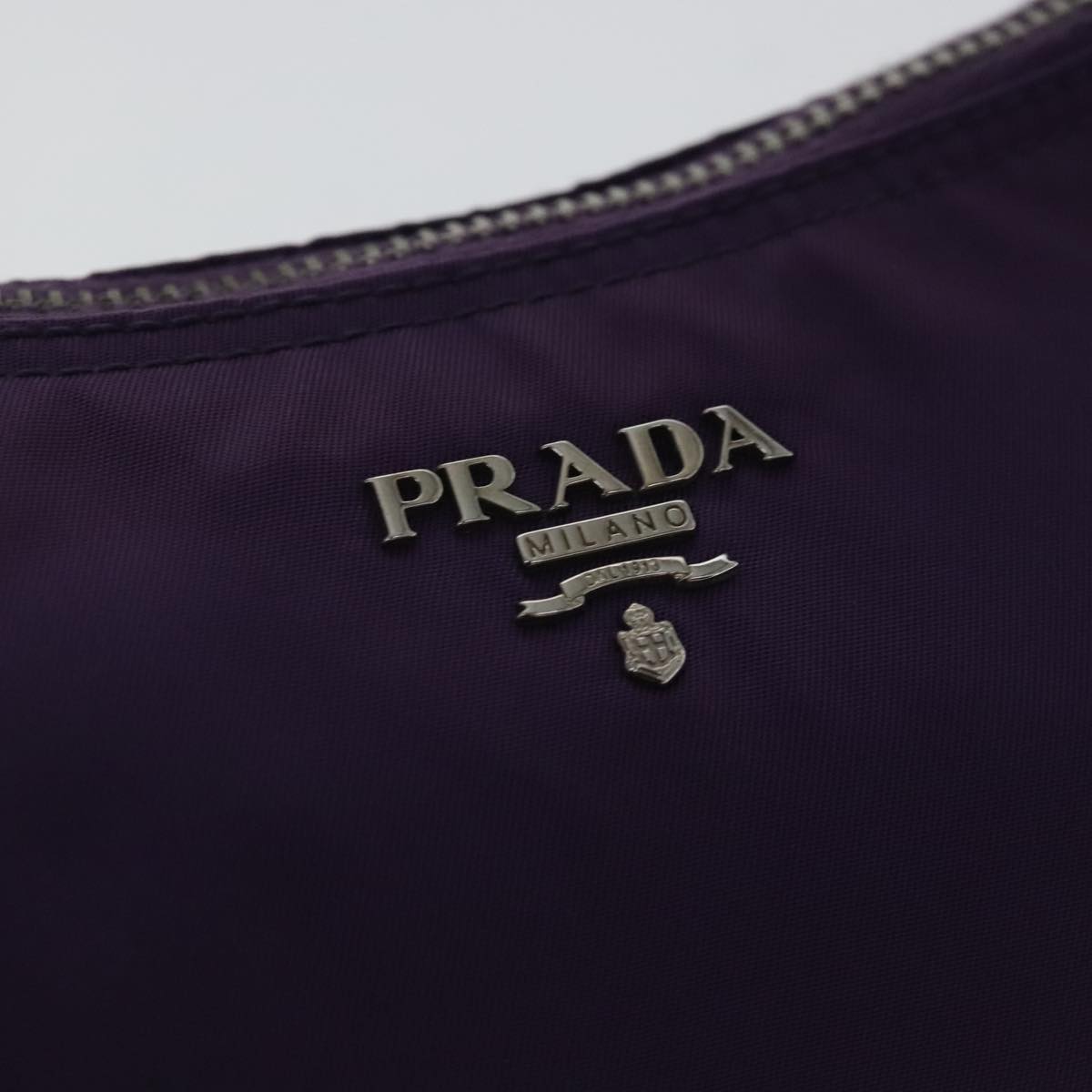 PRADA Shoulder Bag Nylon Purple Silver Auth 95324