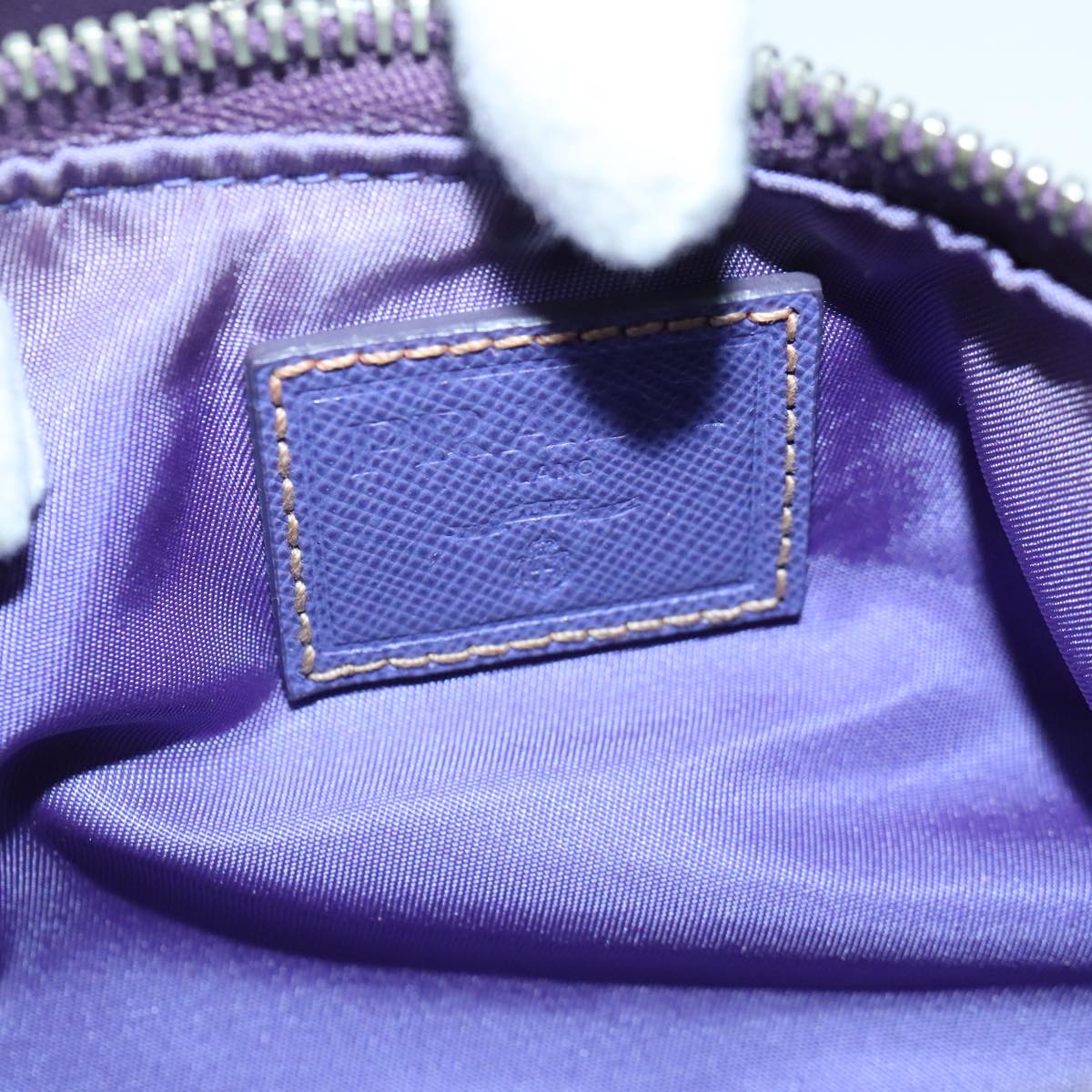 PRADA Shoulder Bag Nylon Purple Silver Auth 95324