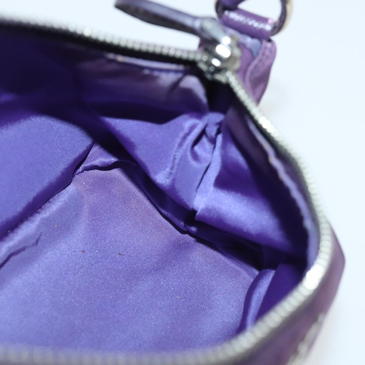 PRADA Shoulder Bag Nylon Purple Silver Auth 95324