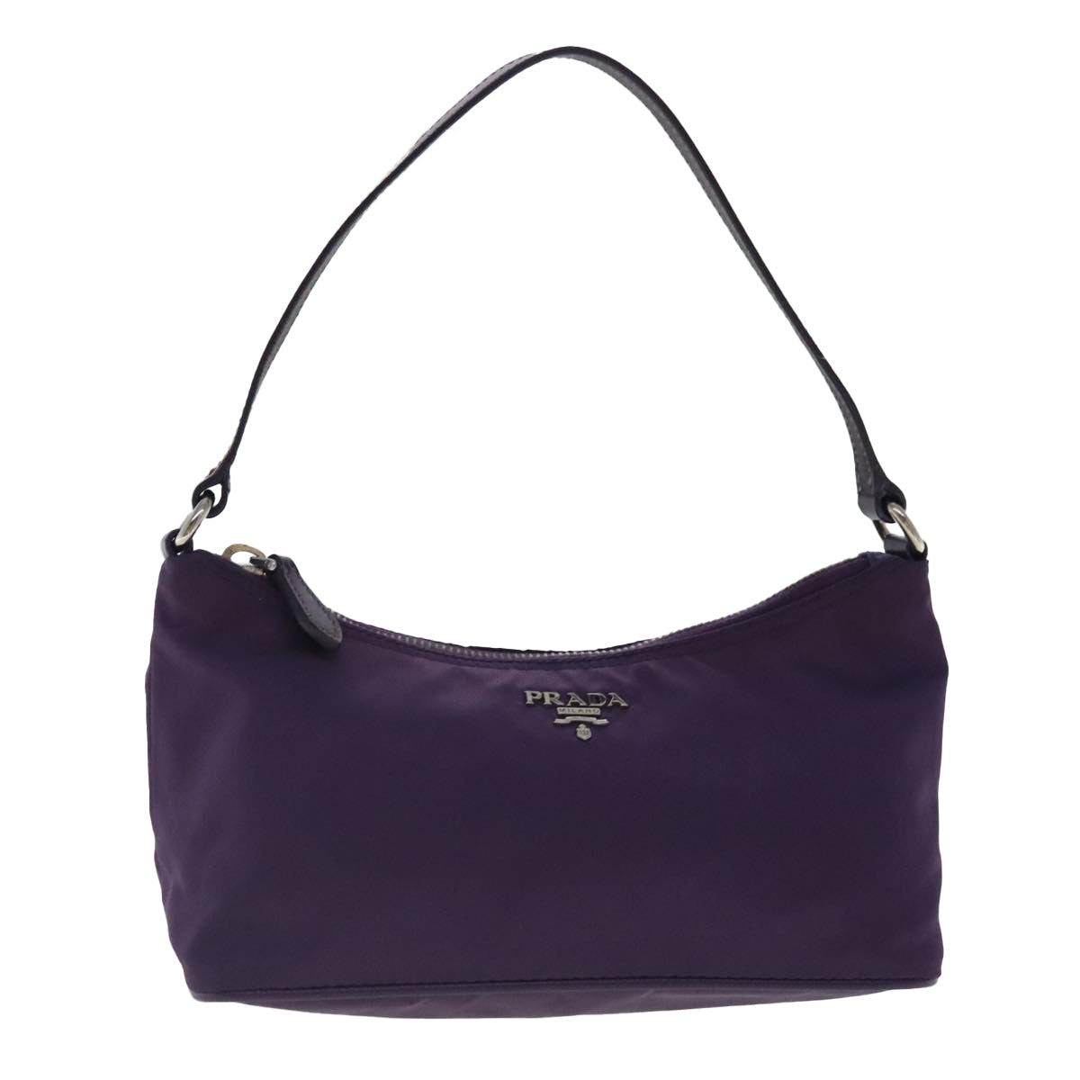 PRADA Shoulder Bag Nylon Purple Silver Auth 95324