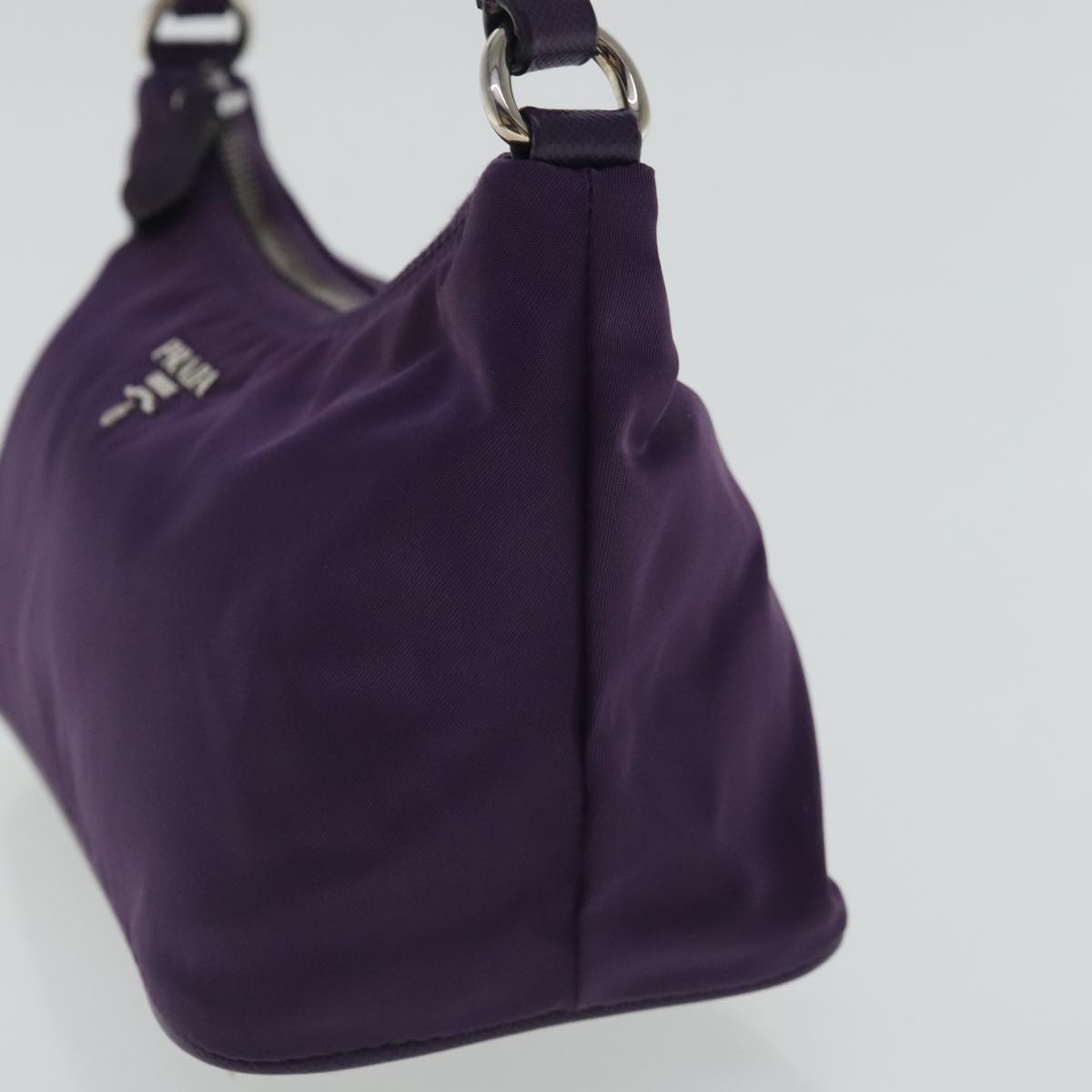 PRADA Shoulder Bag Nylon Purple Silver Auth 95324