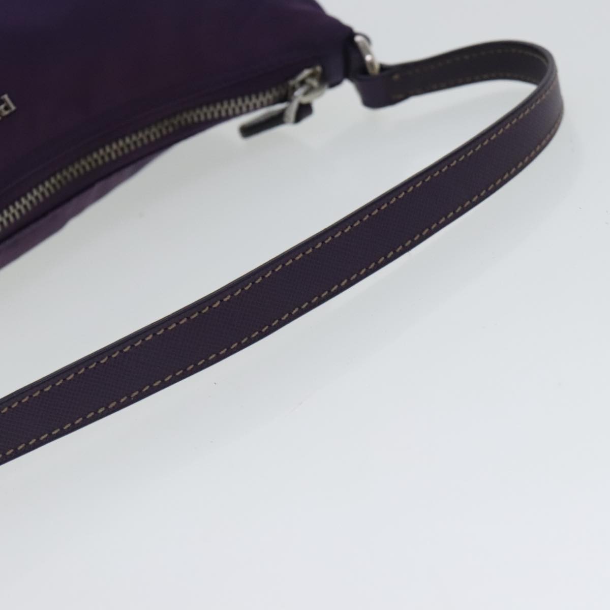 PRADA Shoulder Bag Nylon Purple Silver Auth 95324