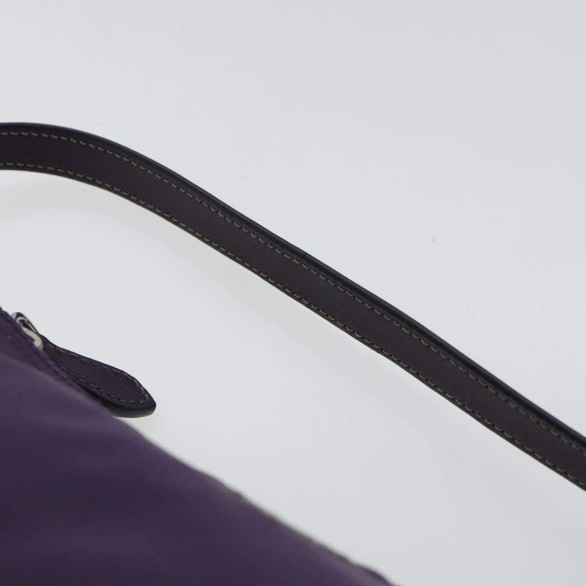 PRADA Shoulder Bag Nylon Purple Silver Auth 95324