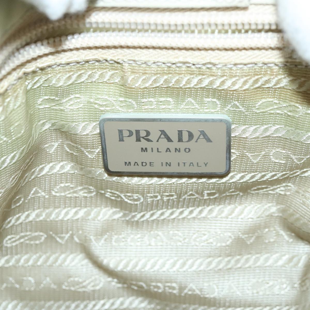 PRADA Shoulder Bag Nylon White Auth 95326