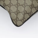GUCCI GG Supreme Shoulder Bag PVC Leather Beige Brown Silver 141626 Auth 95328-17