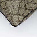 GUCCI GG Supreme Shoulder Bag PVC Leather Beige Brown Silver 141626 Auth 95328-18