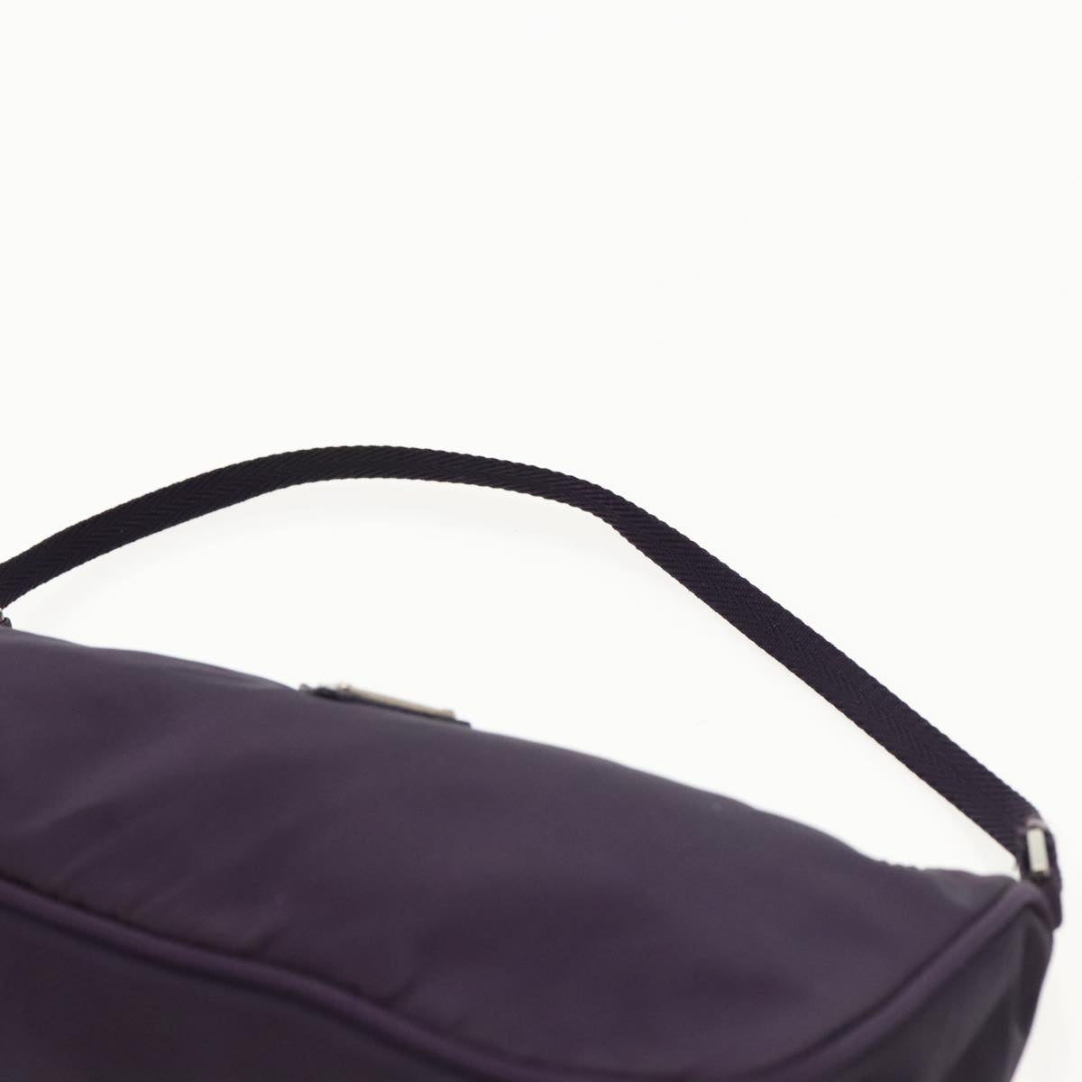 PRADA Accessory Pouch Nylon Purple Silver Auth 95343