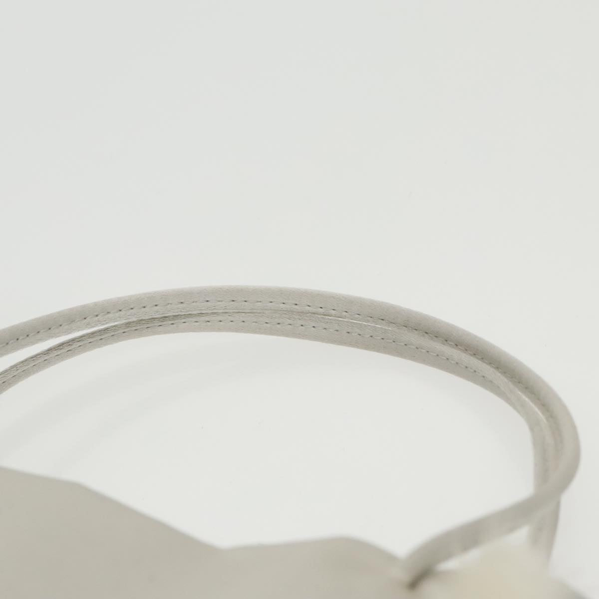 PRADA Hand Bag Satin White Auth 95345