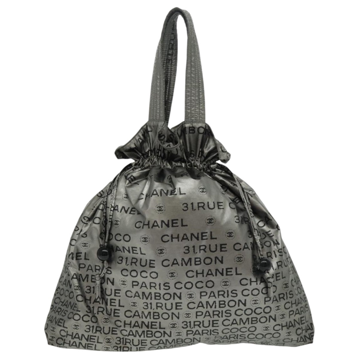 CHANEL Unlimited Tote Bag Nylon Silver CC Auth 95347 - 0