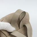 Salvatore Ferragamo Gancini Hand Bag Suede Leather Beige Gold Auth 95348-7