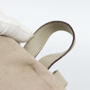 Salvatore Ferragamo Gancini Hand Bag Suede Leather Beige Gold Auth 95348-8