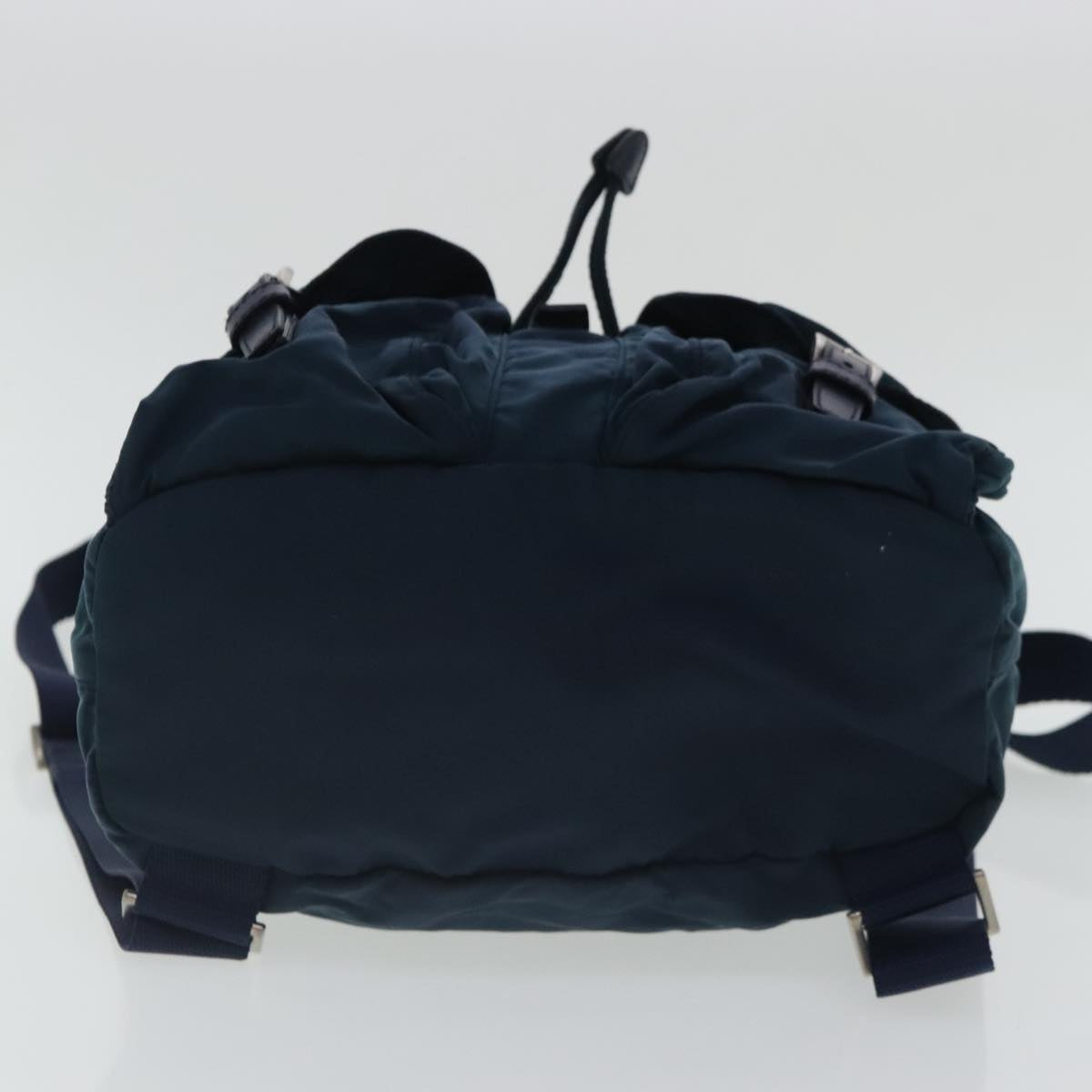 PRADA Backpack Nylon Navy Silver Auth 95355