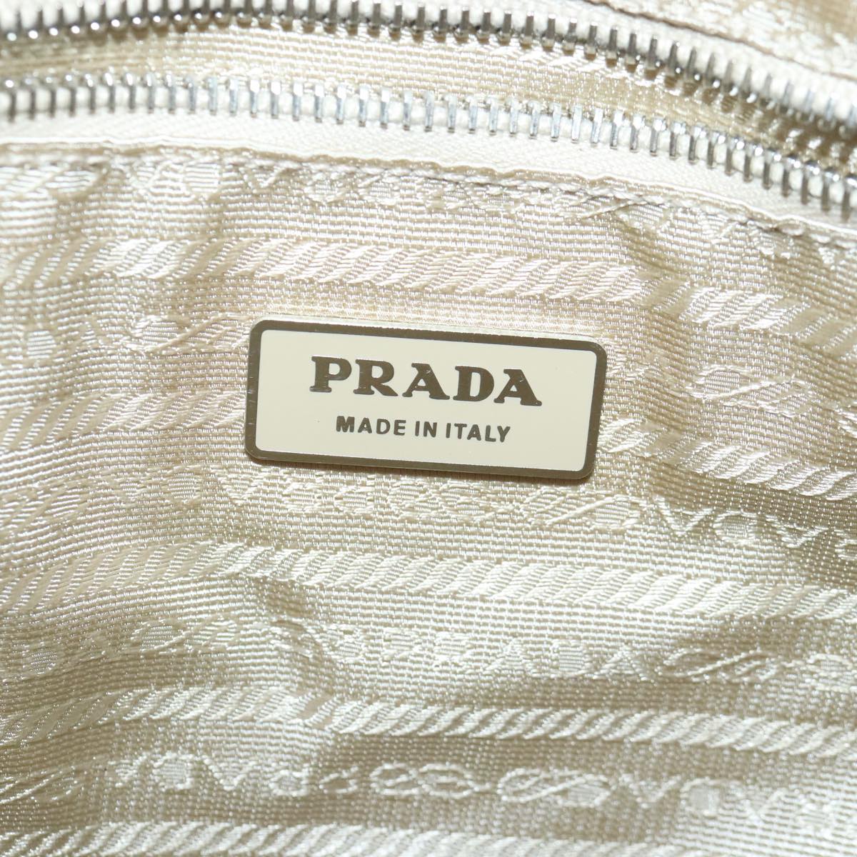 PRADA Tote Bag Nylon Light Blue Silver Auth 95359