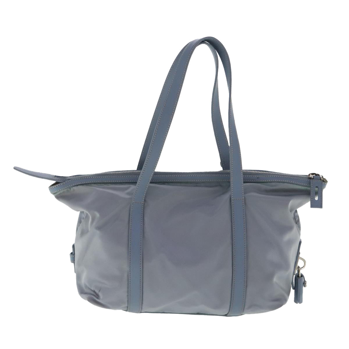 PRADA Tote Bag Nylon Light Blue Silver Auth 95359 - 0