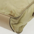 PRADA Hand Bag Nylon Beige Gold Auth 95369-9