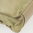 PRADA Hand Bag Nylon Beige Gold Auth 95369-14