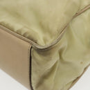 PRADA Hand Bag Nylon Beige Gold Auth 95369-15