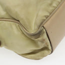 PRADA Hand Bag Nylon Beige Gold Auth 95369-16