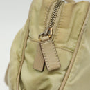 PRADA Hand Bag Nylon Beige Gold Auth 95369-10